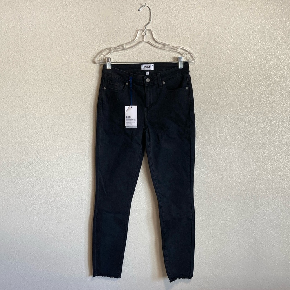 PAIGE Verdugo Ankle Jeans in Black Crow (Size 28)